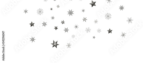 new year pattern. Christmas theme, golden openwork shiny snowflakes, star, 3D rendering. © vegefox.com