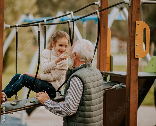 Grandfather spending time w...