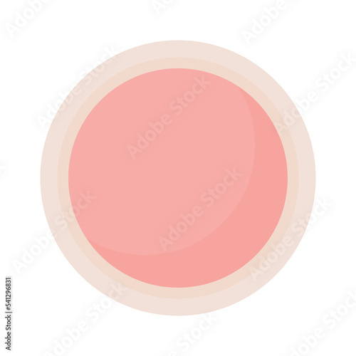 Blush semi flat color vector object. Decorative cosmetic product. Editable element. Full sized item on white. Makeup simple cartoon style illustration for web graphic design and animation