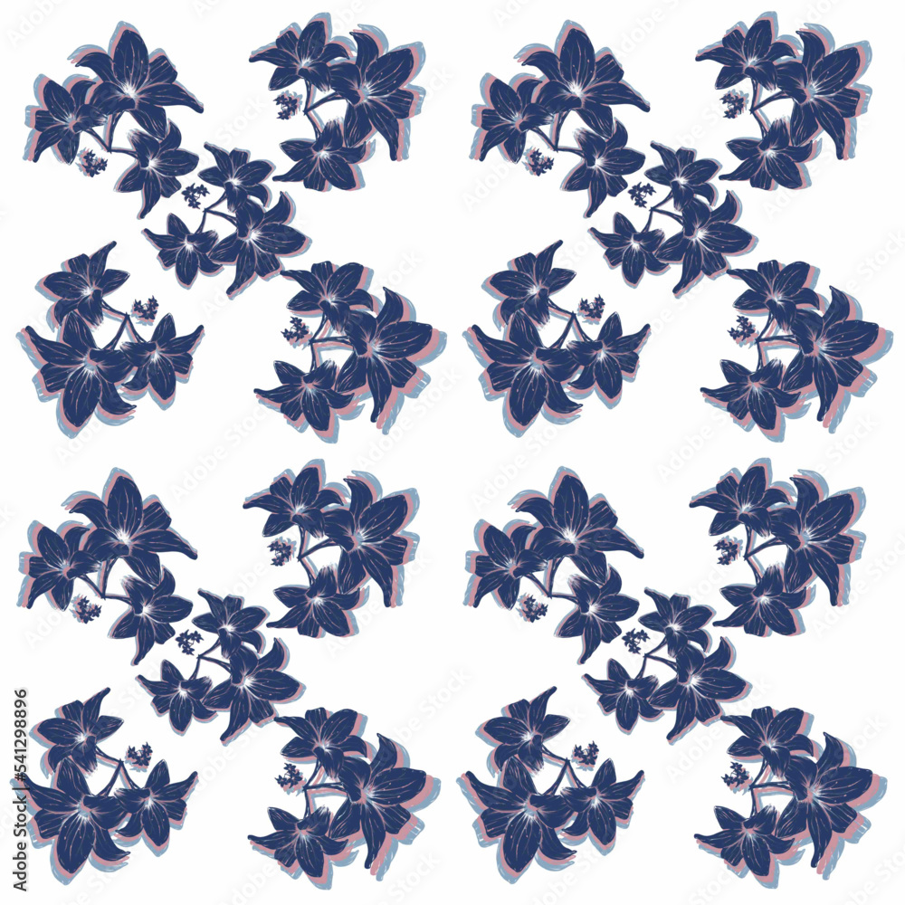 Fototapeta premium set of blue flowers