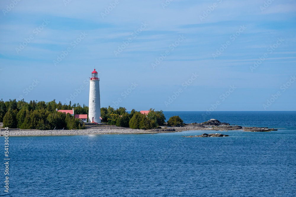 Cove Island Lighthouse on Georgian Bay, Lake Huron, Ontario, Canada
