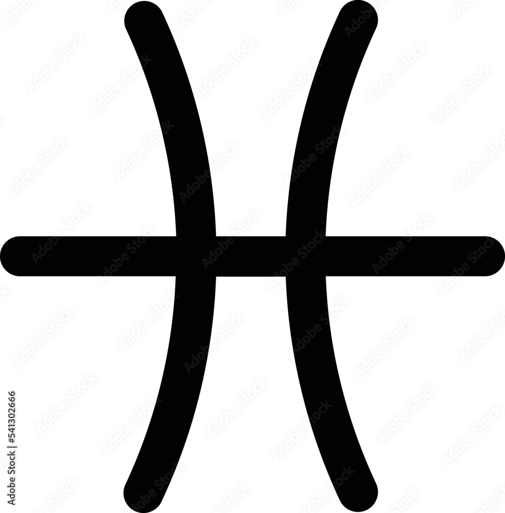 Pisces astrology symbol minimal with no background. Pisces astrology symbol minimal with no background.