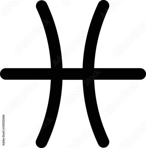 Pisces astrology symbol minimal with no background.