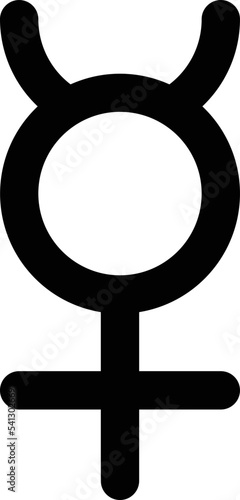 Mercury astrology symbol minimal with no background.