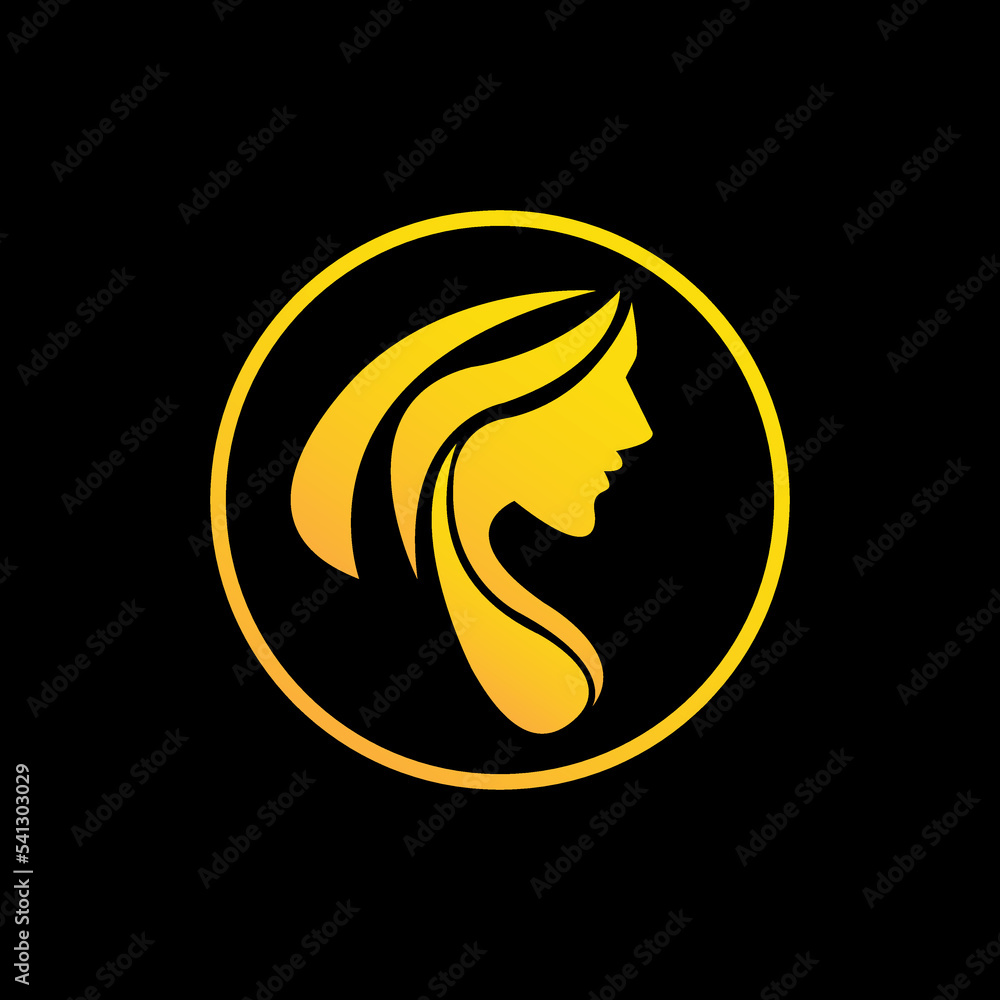 elegant woman logo seen from the side elegant woman logo seen from the side