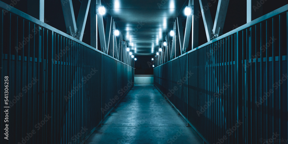 Blue light in bridge Blue light in bridge