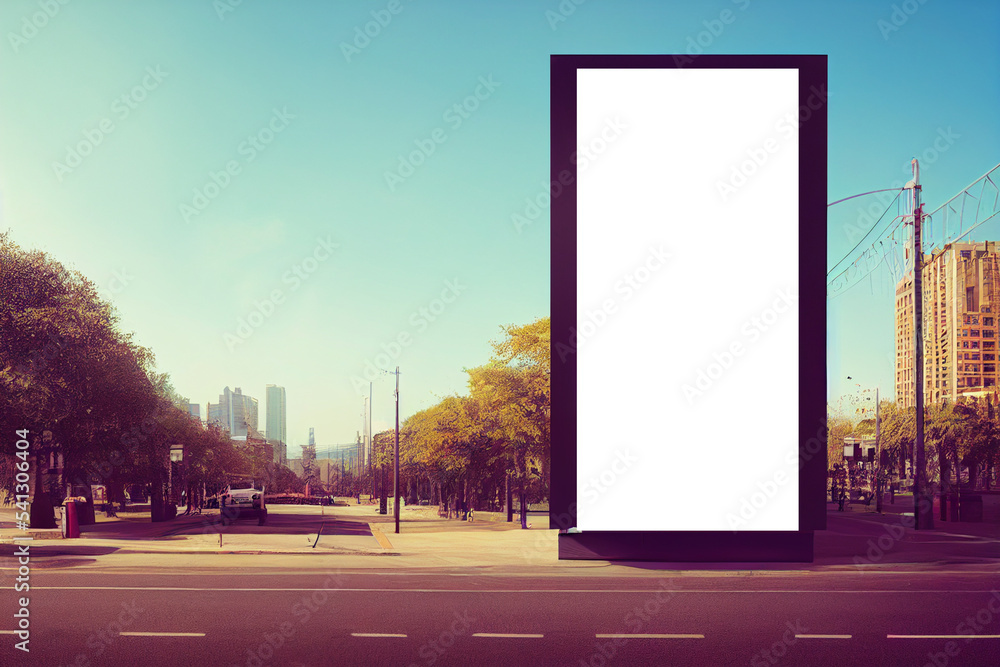 Mockup billboard, blank billboard located in the city. Located above the ground. Frame canvas Mockup billboard, blank billboard located in the city. Located above the ground. Frame canvas
