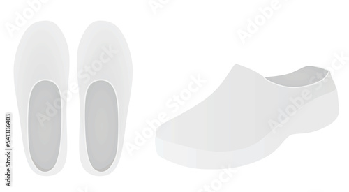 White clogs shoes. vector illustration