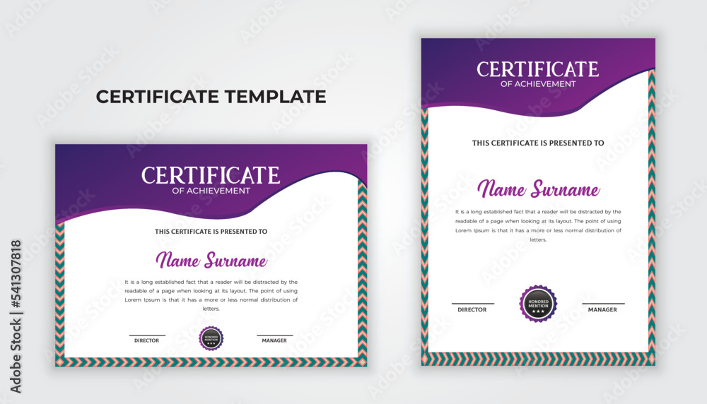Modern multipurpose certificate templates design in professional style ...