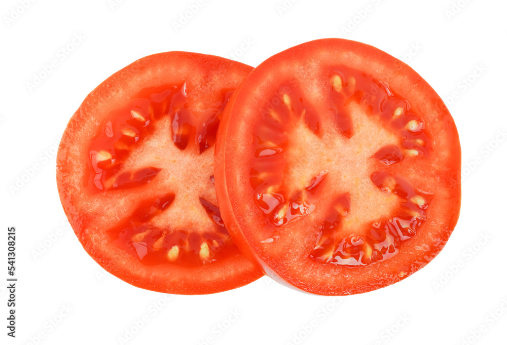 Tomato slice isolated on white background with PNG. Tomato slice isolated on white background with PNG.