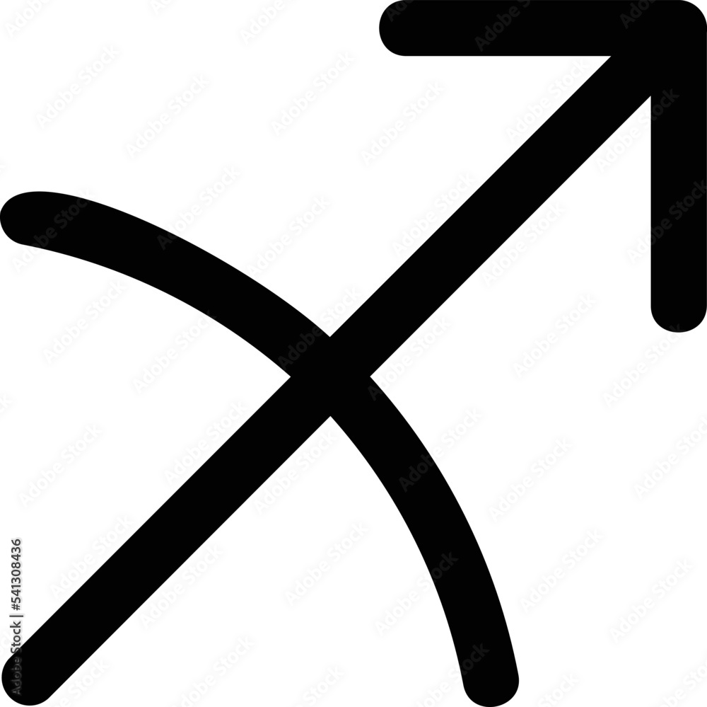 Sagittarius astrology symbol minimal with no background. Sagittarius astrology symbol minimal with no background.