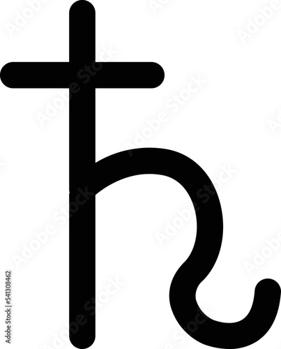 Saturn astrology symbol minimal with no background.