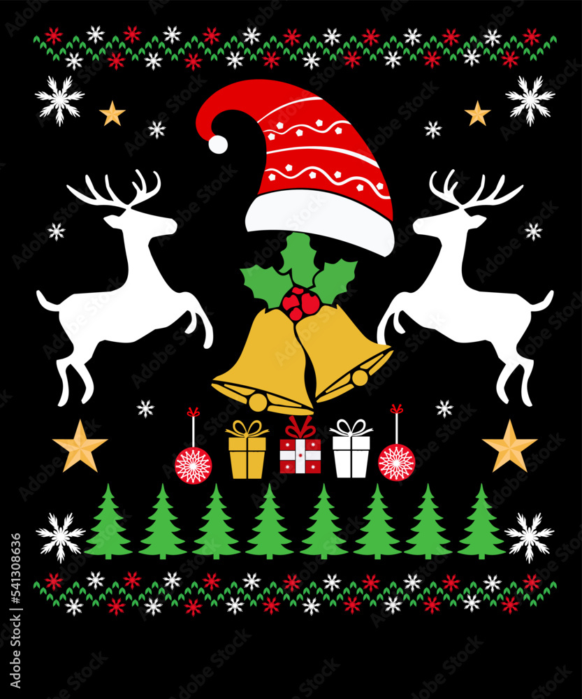 Fototapeta premium Christmas T-shirt Design, Christmas Design, T-shirt, Vectors,