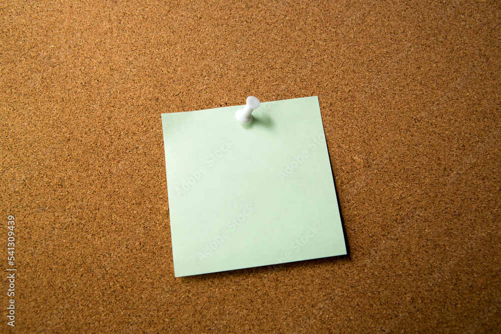Blank note on corkboard Blank note on corkboard