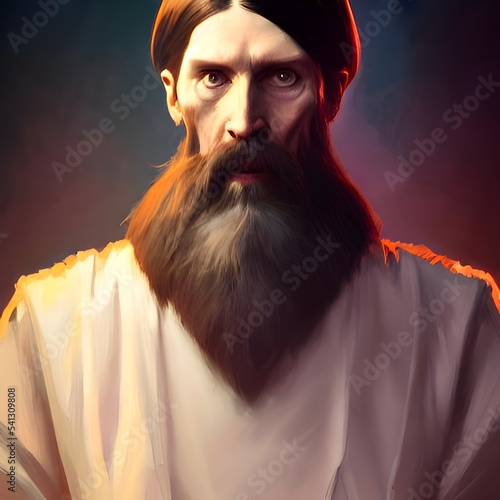 Fototapeta Portrait of Rasputin, Russian sorcerer. High quality illustration
