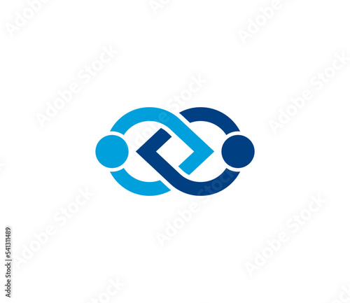 Abstract Connected People logo. Togetherness symbol. Community concept. Creative hub. Social connection icon. Vector logo design template	