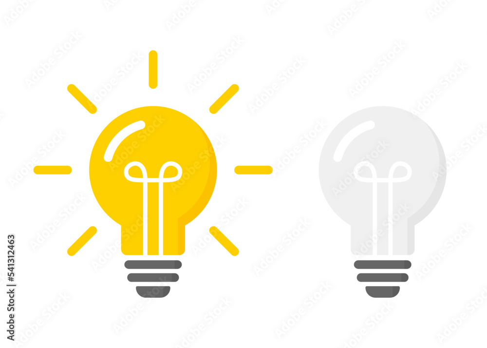 Light bulb on and off Light bulb on and off