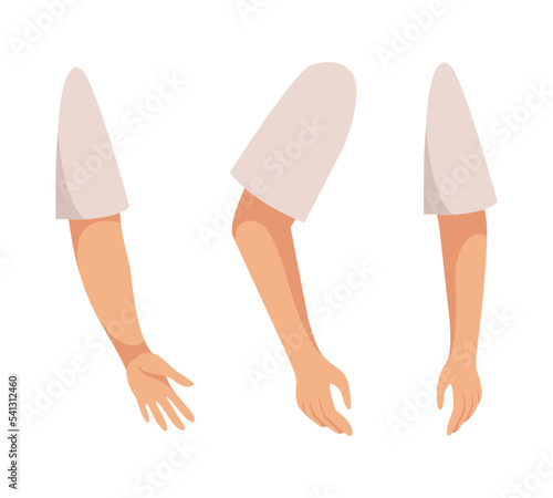 Man Character Arms as Constructor with Separated Body Part Vector Set