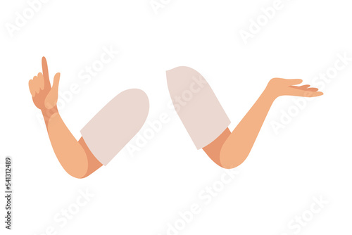 Man Character Arms as Constructor with Separated Body Part Vector Set