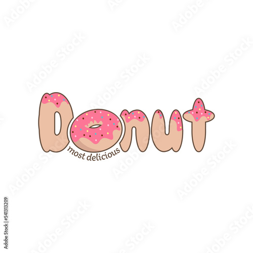 The most delicious donut logo, vector..