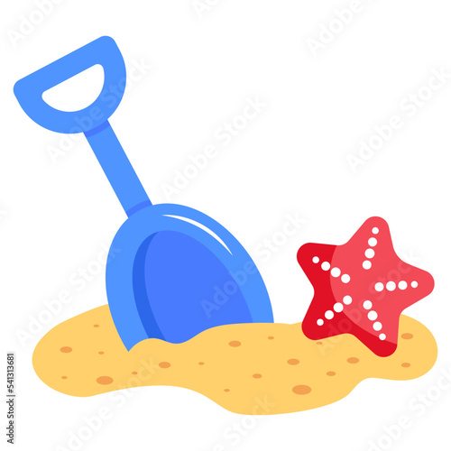 A sand shovel flat icon download