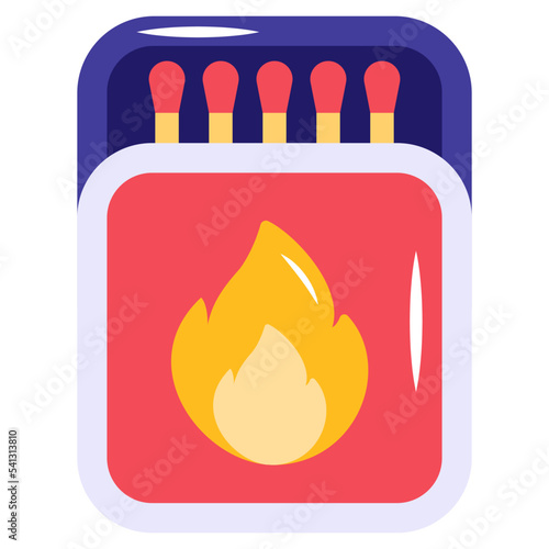 A matchbox flat vector in editable style 
