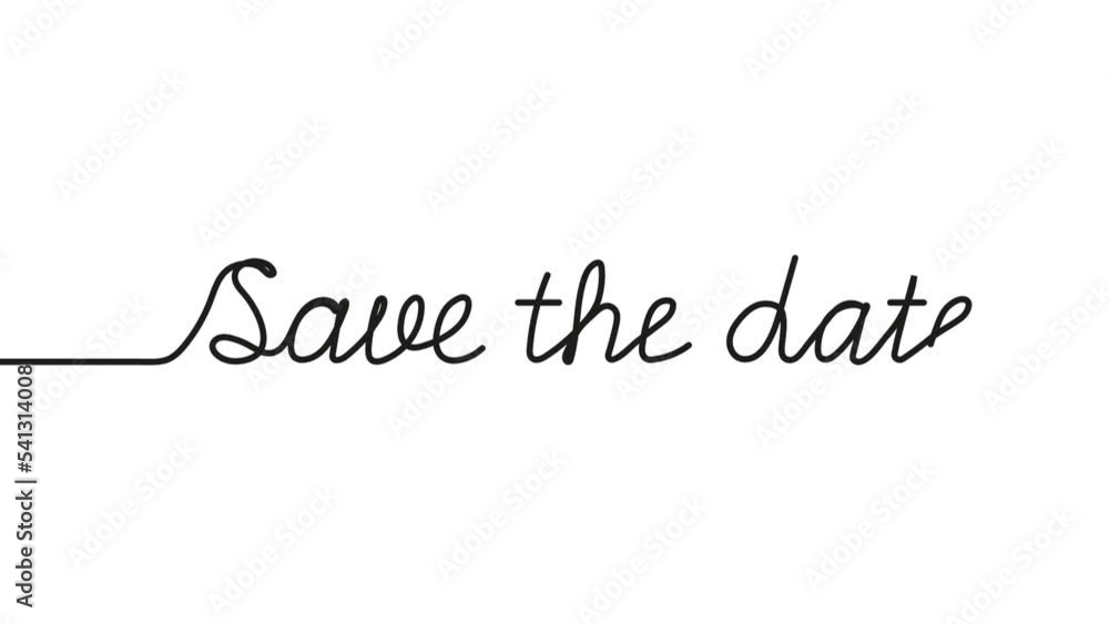 Save the date animation line art. Slogan inspiration clip, message video