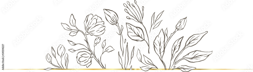 Fototapeta premium Floral divider frame wedding live nature beauty flowers 