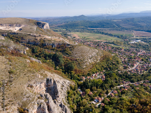 Aerial view of Golyam Dol canyon near village of Kunino,  Bulgaria photo