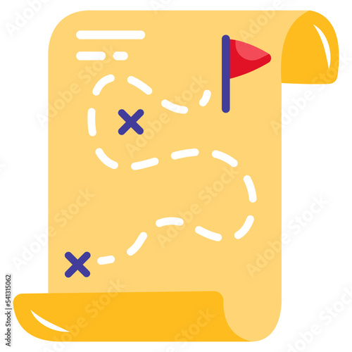 A route map flat icon design