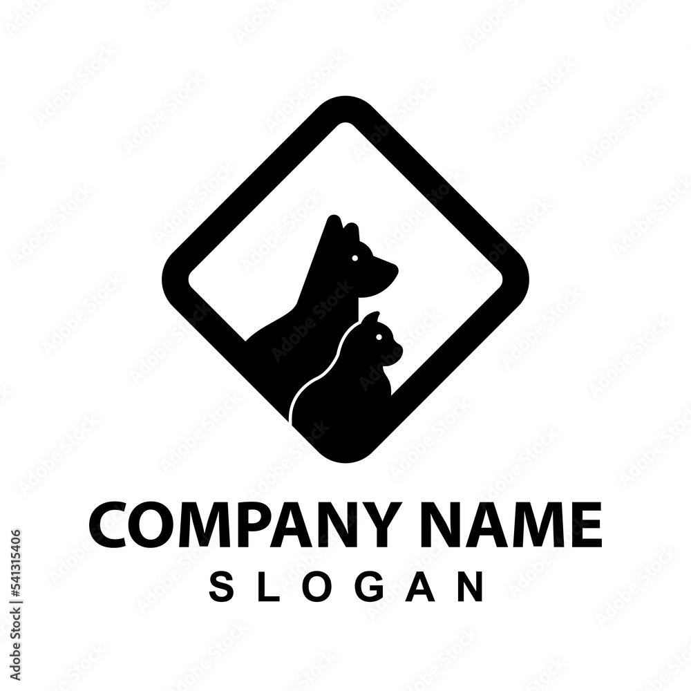 cat, dog, animal care logo design cat, dog, animal care logo design