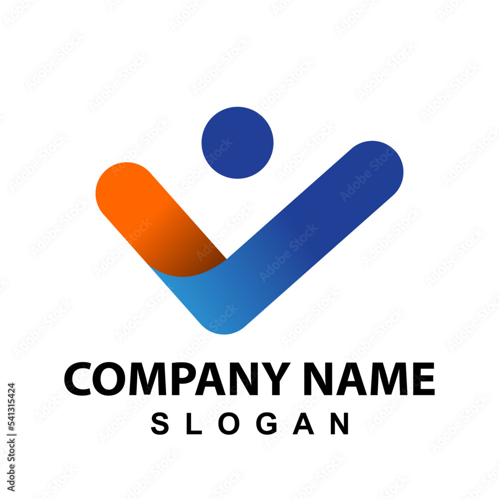 check mark is used in the form of the letter v in the logo design check mark is used in the form of the letter v in the logo design