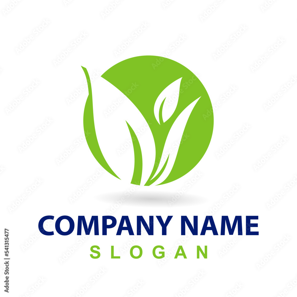 Ecological modern logo of abstract leaf Ecological modern logo of abstract leaf