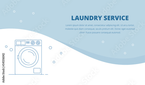 Vector illustration with laundry service banner template.	