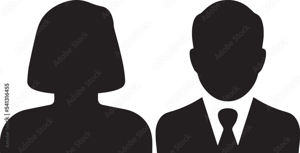 man and woman icon. person and ladies sign. male and female icons. Leader and workers. Team logo. Icon for business card design man and woman icon. person and ladies sign. male and female icons. Leader and workers. Team logo. Icon for business card design