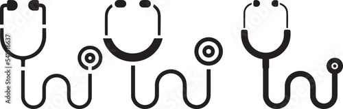Stethoscope icon. Healthcare logo. stethoscope medical device flat icon set. Stethoscope Icon vector symbol for medical doctor and physician