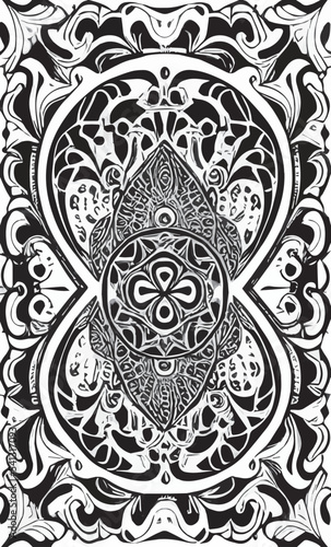 Decorative black and white gothic ornament, base for tattoo