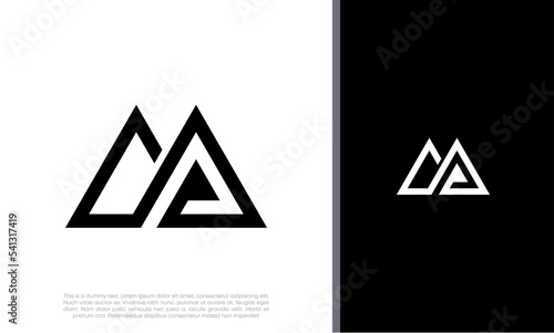 Initials M logo design. Initial Letter Logo. Innovative high tech logo template. 