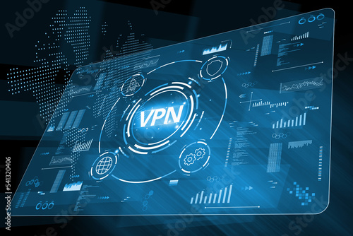 Holographic display with VPN and additional options. Internet security