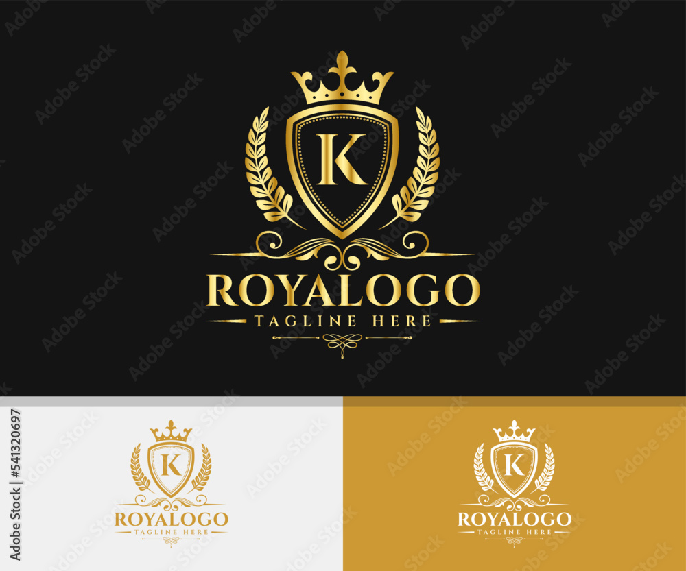 Luxury Brand Elegant Royal Logo. Royal Letter K Logo Template. Luxury Brand Elegant Royal Logo. Royal Letter K Logo Template.
