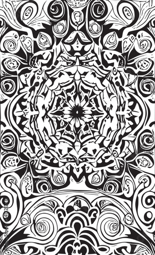 Decorative black and white gothic ornament, base for tattoo