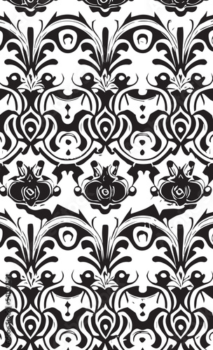 Decorative black and white gothic ornament, base for tattoo