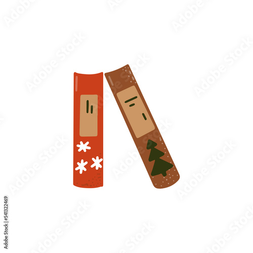 Vector office supples with Christmas decoration. Ring binders