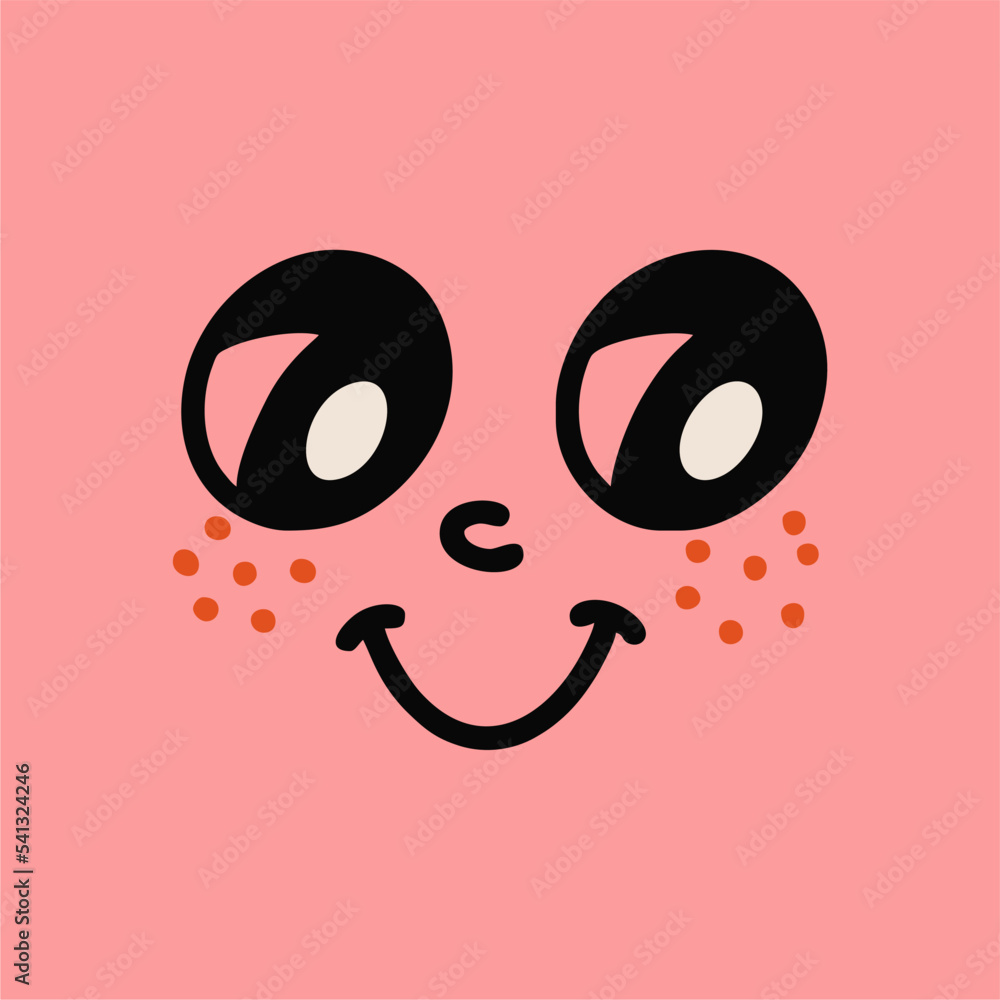 Fototapeta premium Retro cartoon face and 30s comic book character. Traditional vector emotion elements. Vintage character maker for trend illustration.