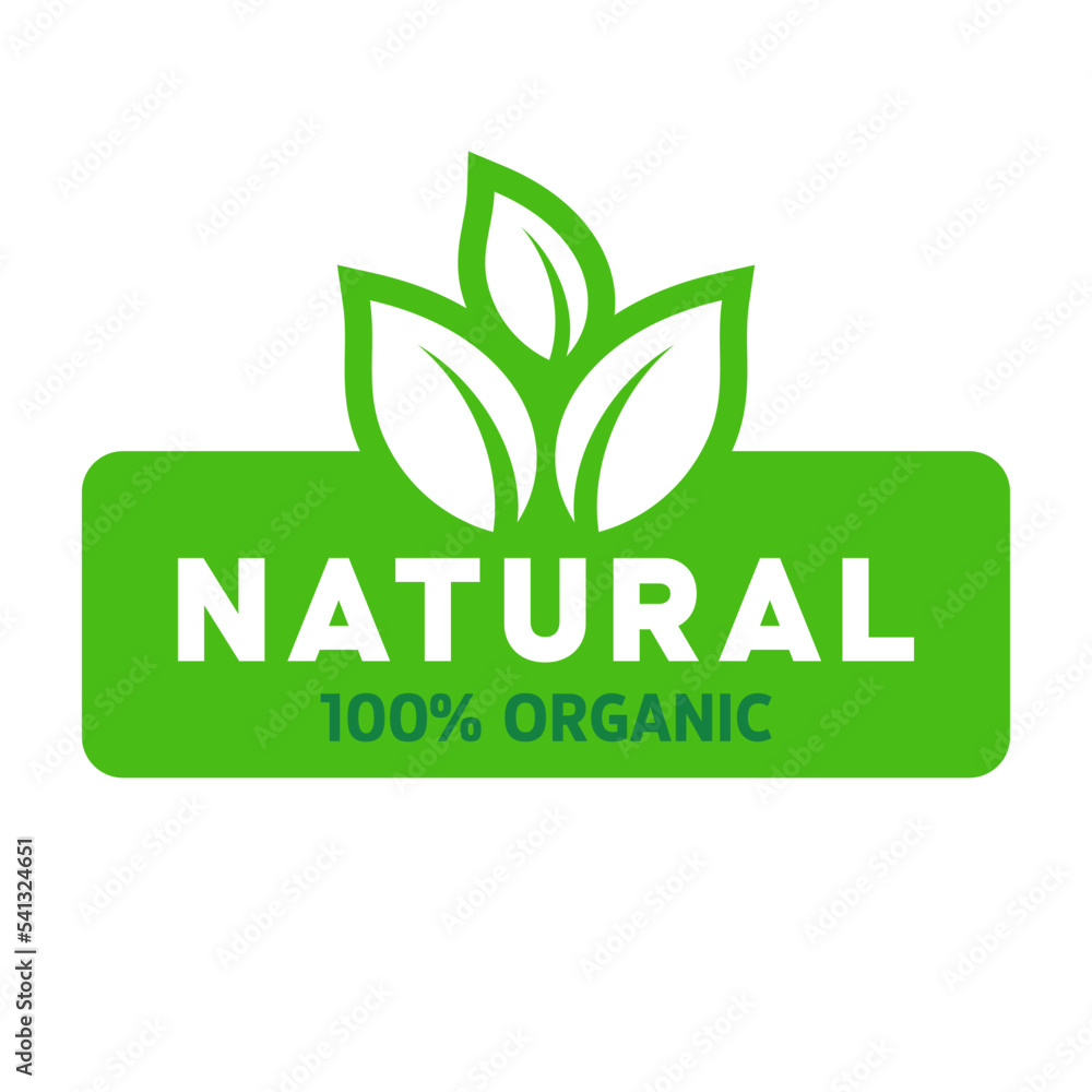 100% organic and natural label 100% organic and natural label