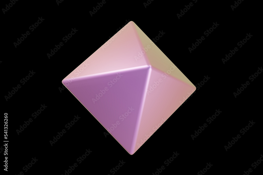 Geometric shape. Holographic 3d shape. 3d rendering. Geometric shape. Holographic 3d shape. 3d rendering.