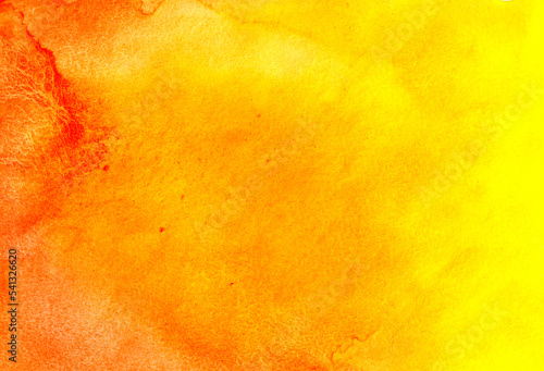 hand drawn abstract orange yellow watercolor background with texture