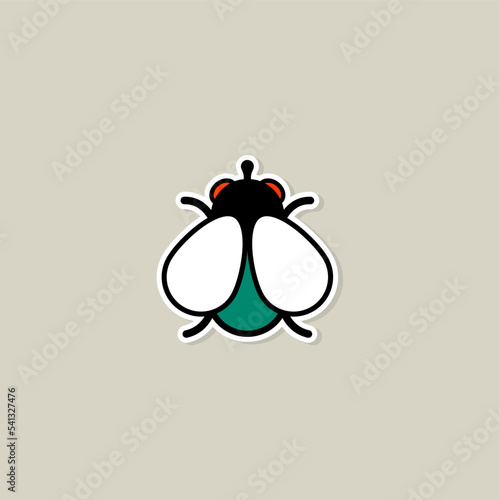 cartoon colored fly icon