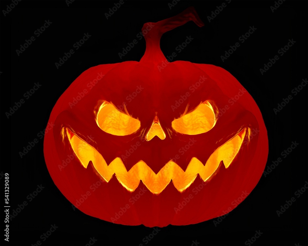 Fototapeta premium 3d illustration of a Pumpkin against a black background