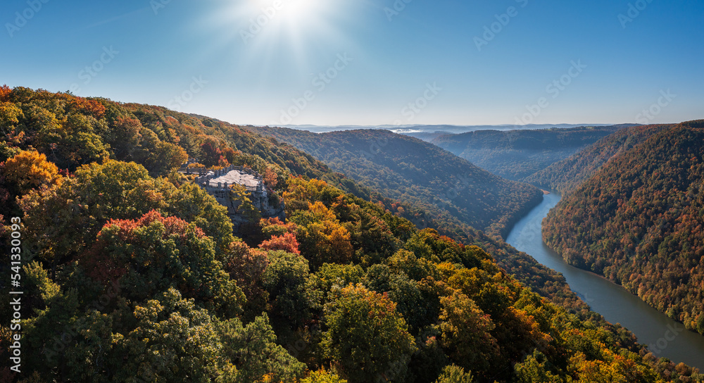 Cheat river and Coopers Rock state park in West Virginia